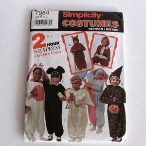 Simplicity Costume Sewing Pattern 2 Hour Express 7984 Kids Halloween Dress-up